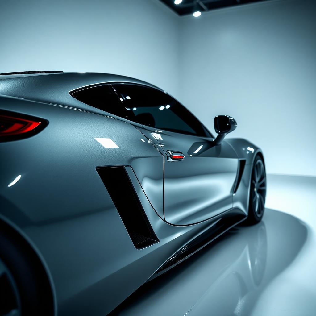 Detailed silver sports car